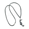Vintage Synthetic Non-magnetic Hematite Pendant Column Beaded Necklaces IV0667-2-1