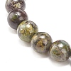 Natural Dragon Blood Stretch Bracelet with Alloy Beads BJEW-JB08017-05-5