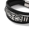 Men's Black PU Leather Cord Multi-Strand Bracelets BJEW-K243-12AS-2