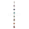 Flat Round with Tree of Life Natural & Synthetic Gemstone Chips Pendant Decorations HJEW-JM02335-1