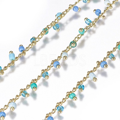 3.28 Feet Handmade Seed Beaded Chains X-CHC-N016-06C-1