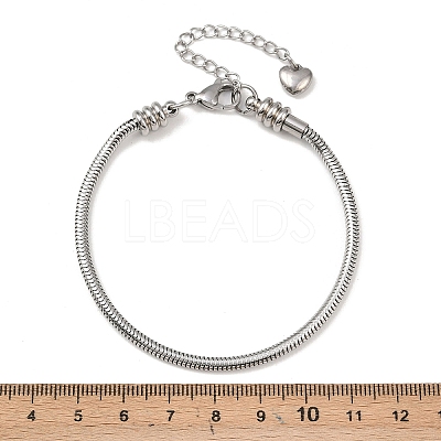 Tarnish Resistant 304 Stainless Steel European Round Snake Chains Bracelets STAS-J015-05-1