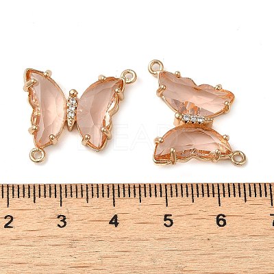 Brass Pave Faceted Glass Connector Charms FIND-Z020-04E-1