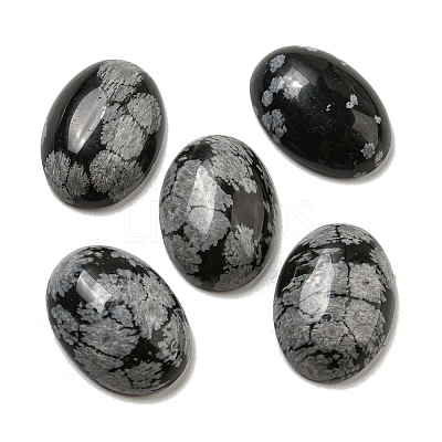 Natural Snowflake Obsidian Cabochons G-C115-01A-35-1