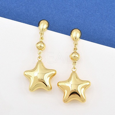 304 Stainless Steel Dangle Stud Earrings EJEW-P325-04A-G-1