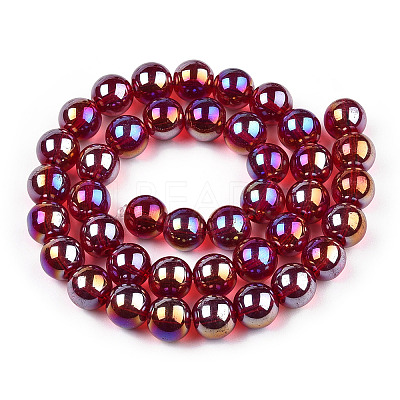 Electroplate Transparent Glass Beads Strands LS-GLAA-T032-T10mm-AB20-1