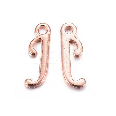 Rose Gold Plated Alloy Letter Pendants X-PALLOY-J718-01RG-J-1