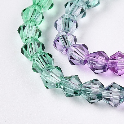 Gradient Color Baking Paint Glass Bead Strands X1-DGLA-A039-T4mm-A010-1