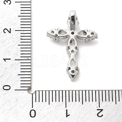 Brass Micro Pave Clear Cubic Zirconia Pendants KK-L228-03P-02-1