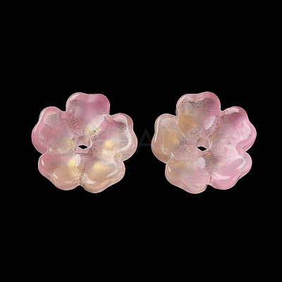 Dyed & Heated Gradient Color Glass Bead Cap GLAA-D307-01-1