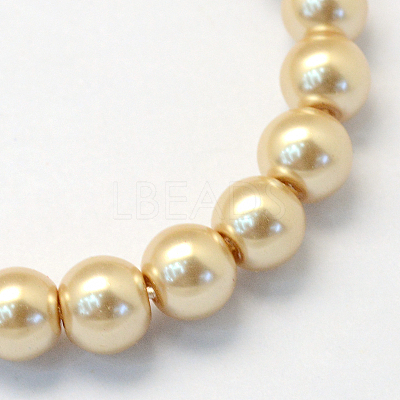Baking Paint Pearlized Glass Pearl Round Bead Strands HY-Q003-6mm-42-1