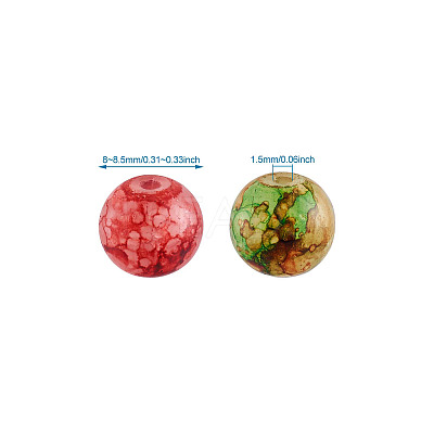 Spray Painted Glass Beads GLAA-TA0001-03-1