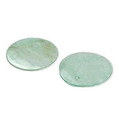 Spray Painted Natural Capiz Shell Pendants SHEL-C010-12B-1