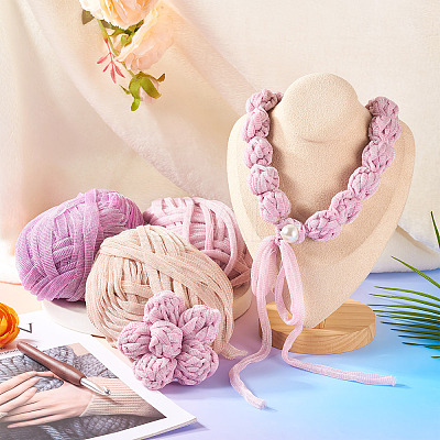3 Skeins 3 Colors Polyester Yarn DIY-MB0002-06C-1