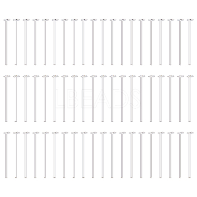 60Pcs 925 Sterling Silver Flat Head Pins STER-BC0002-17C-1
