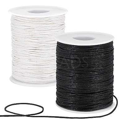 2 Rolls 2 Colors Waxed Cotton Cords YC-PH0001-52C-1