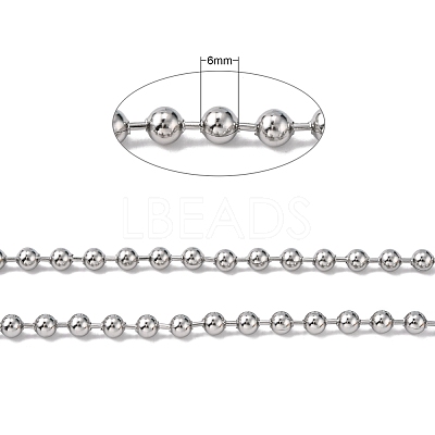 Tarnish Resistant 304 Stainless Steel Ball Chains CHS-A002B-6.0mm-1