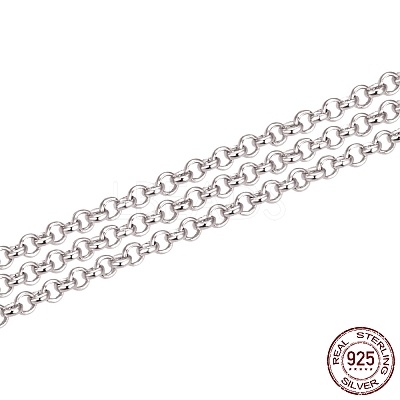 Anti-Tarnish Rhodium Plated 925 Sterling Silver Rolo Chains STER-WH0011-05P-1