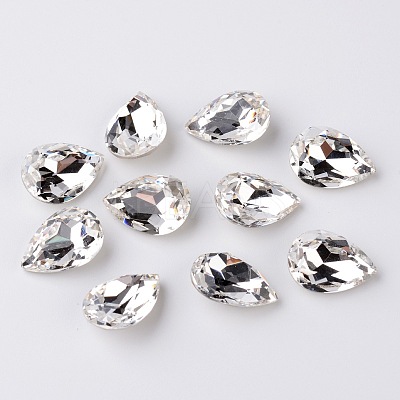 Faceted Teardrop K9 Glass Rhinestone Cabochons RGLA-I001-18x13mm-001-1