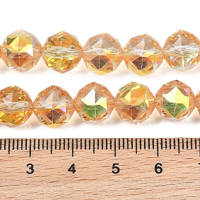 Transparent Electroplate Glass Beads Strands EGLA-N002-34C-B09-1