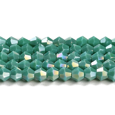 Opaque Solid Color Electroplate Glass Beads Strands GLAA-F029-P4mm-A07-1