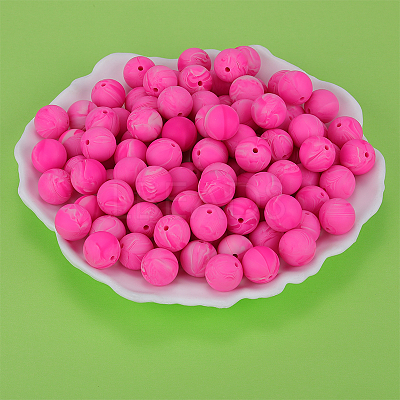 Round Silicone Focal Beads SI-JX0046A-124-1