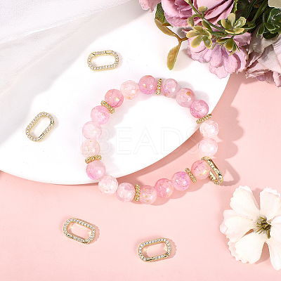 5Pcs Brass Micro Pave Cubic Zirconia Spring Gate Rings KK-HY0004-29-1