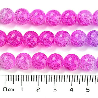 Spray Painted Crackle Glass Beads Strands DGLA-C002-10mm-08-1