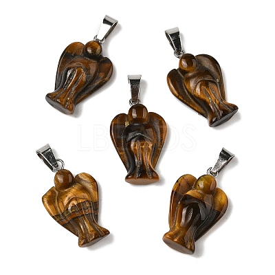 Natural Tiger Eye Pendants G-B127-10P-12-1