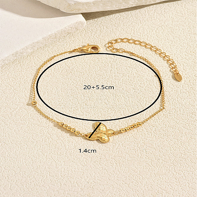 Summer Beach Brass Butterfly Link Anklets for Women JO8539-1