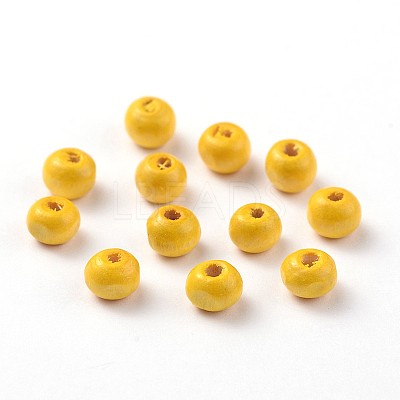 Dyed Natural Wood Beads WOOD-Q006-10mm-03-LF-1