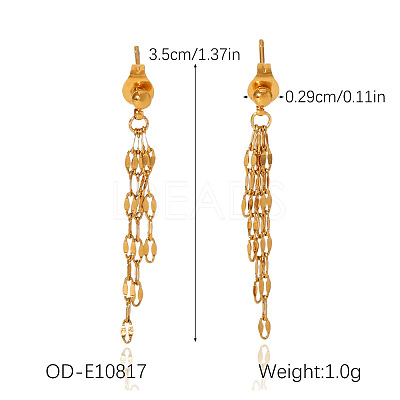 304 Stainless Steel Tassel Stud Dangle Earrings WG6C0B9-02-1