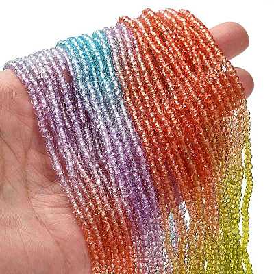Transparent Painted Glass Beads Strands X1-DGLA-A034-T2mm-A12-1