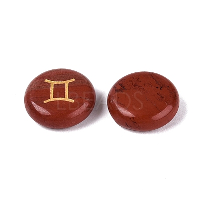 12 Constellation Natural Red Jasper Cabochons Set G-Q190-03F-1
