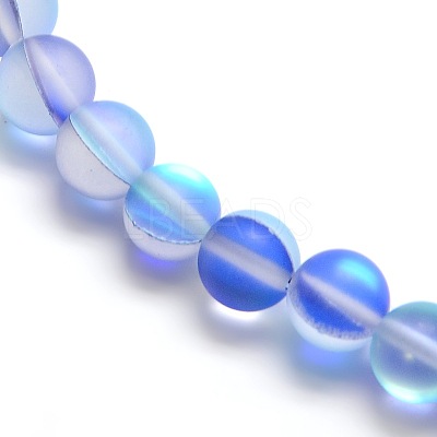 Synthetic Moonstone Beads Strands G-F142-10mm-08-1