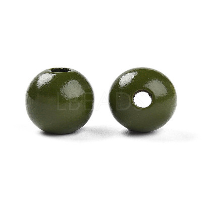 Painted Natural Wood Beads WOOD-A018-16mm-06-1