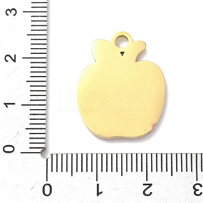 304 Stainless Steel Fruit Enamel Pendants STAS-G362-04G-13-1