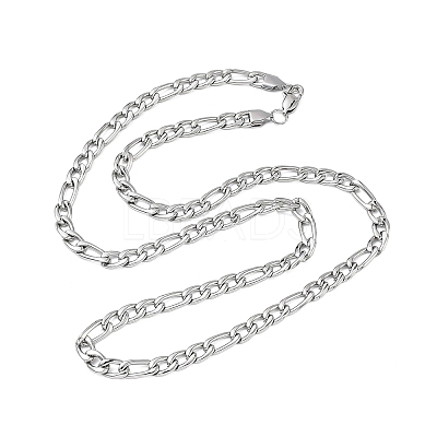 6MM 304 Stainless Steel Figaro Chain Necklaces NJEW-G203-02P-1