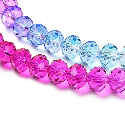 Transparent Painted Glass Beads Strands X1-DGLA-A034-T6mm-A14-1