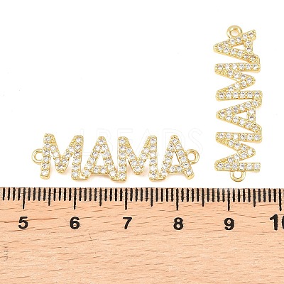 Mother's Day Brass Micro Pave Clear Cubic Zirconia Connector Charm KK-F931-27B-G-1