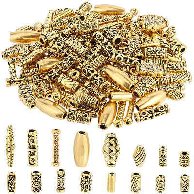 160Pcs 16 Styles Tibetan Style Alloy Beads FIND-PA0001-32-1