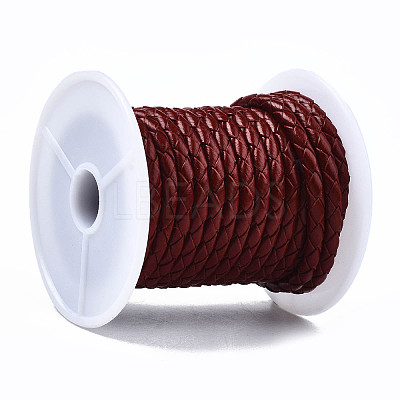 Braided Cowhide Leather Cord NWIR-N005-01A-5mm-1