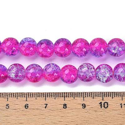 Spray Painted Crackle Glass Beads Strands CCG-Q002-10mm-09-1