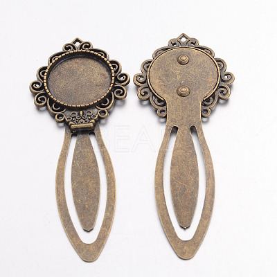 Tibetan Style Bookmark Cabochon Settings X-TIBE-S157-AB-NR-1