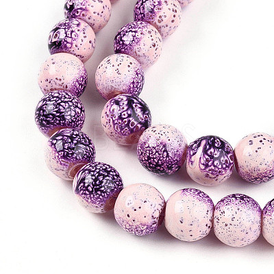 Transparent Baking Paint Glass Beads Strands DGLA-N009-10mm-04-1