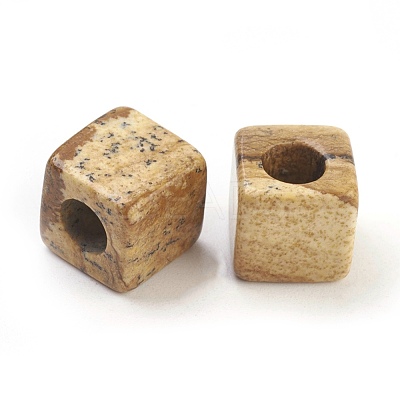 Natural Picture Jasper European Beads G-F580-B05-1