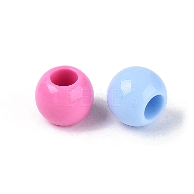 Opaque Plastic European Beads KY-N025-15-1