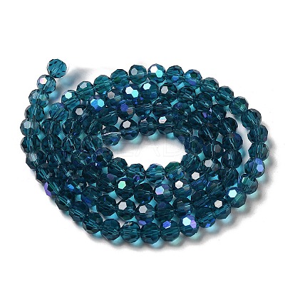 Electroplate Transparent Glass Beads Strands EGLA-A035-T6mm-L12-1