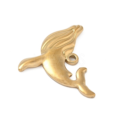 304 Stainless Steel Whale Pendants STAS-S186-05B-G-1