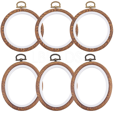 6Pcs 2 Styles Plastic Cross Stitch Embroidery Hoops DIY-CP0012-39-1